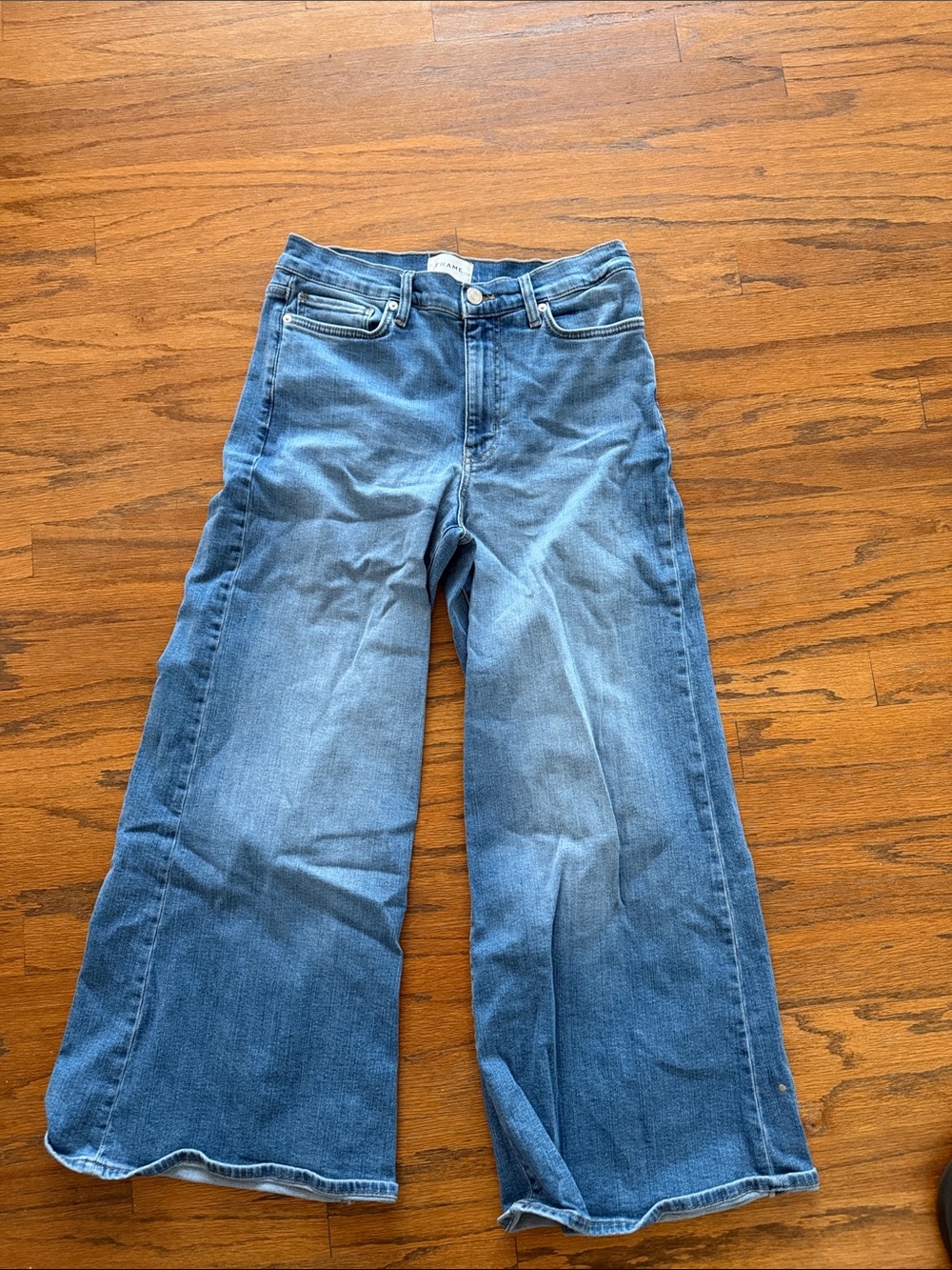 Frame Wide Leg Blue Denim Jeans